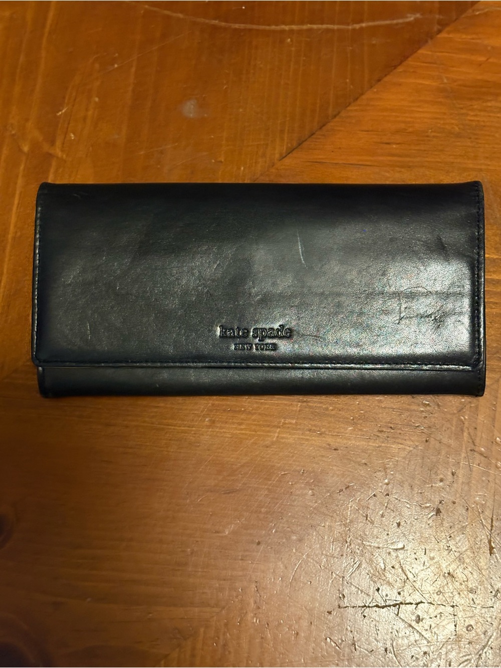 kate spade Black Long Wallet with Logo Detail